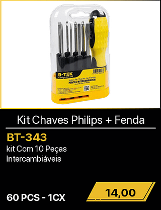 Kit Chaves Philips + Fenda 60PCS R$14,00