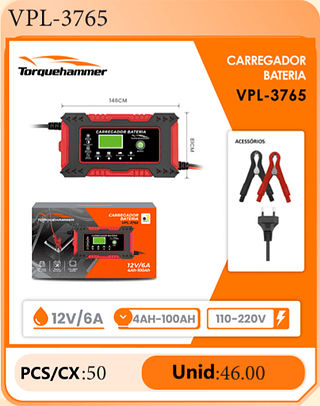 CARREGADOR BATERIA PCS/CX:50 Unid:46.00