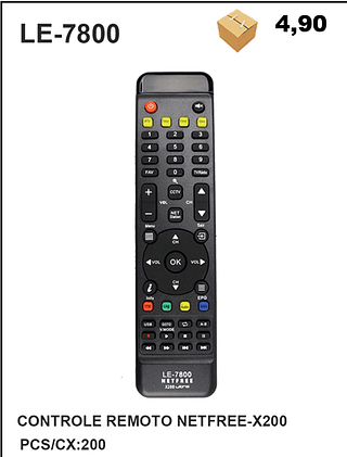 CONTROLE REMOTO NETFREE-X200 200PÇ=4,9$