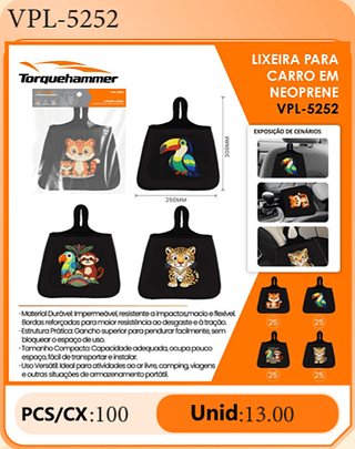 LIXEIRA PARA CARRO EM NEOPRENE PCS/CX:100 Unid:13.00