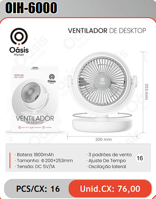 VENTILADOR DE DESKTOP PCS/CX: 16 Unid.CX: 76,00