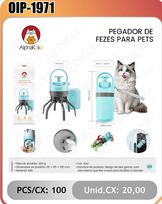 PEGADOR DEFEZES PARA PETS PCS/CX:100 Unid.CX: 20,00