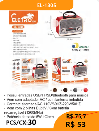 RÁDIO PCS/CX:50 R$53
