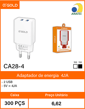 Adaptador de energia4.1A Caixa 300 PCS Preco Unitario 6,62
