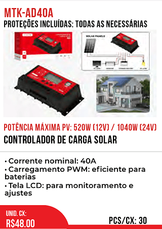 Controlador De Carga Solar 30pç=48$