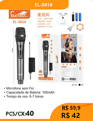 MICROFONE PCS/CX:40 R$42