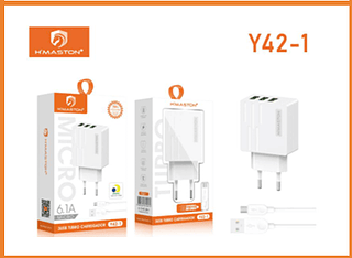 CARREGADOR V8 3USB-6.1A 300PCS/CX R$:8,93