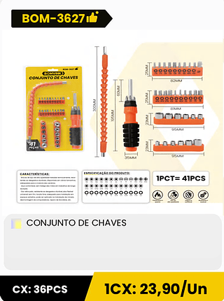 CONJUNTO DE CHAVES CX: 36PCS 1CX: 23,90/Un