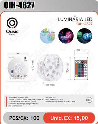 LUMINARIA LED PCS/CX: 100 Unid.CX: 15,00