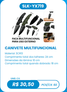 CANIVETE MULTIFUNCIONAL UNID. CX: R$ 30,50 PCS/CX: 60
