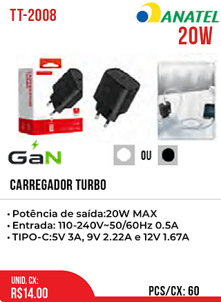 Carregador TURBO 60pç=14$