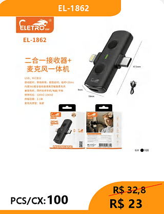 MICROFONE DE LAPELA PCS/CX:100 R$23