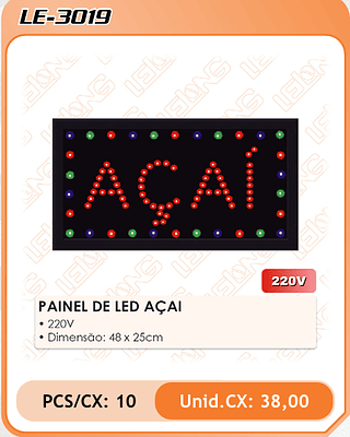 PAINEL DE LED AÇAI 10pç=38$