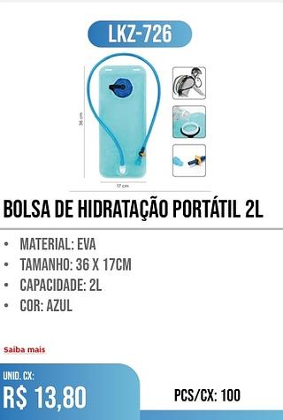 Bolsa De Hidratação portátil 2l 100PÇ=13,80$