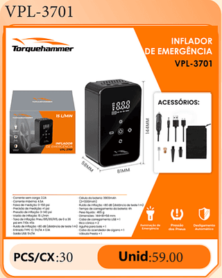 INFLADOR DE EMERGÊNCIA PCS/CX:30 Unid:59.00