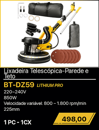 Lixadeira Telescópica-Parede e Teto 1PC R$498,00