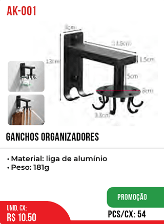 Ganchos Organizadores 54pç=10,5$