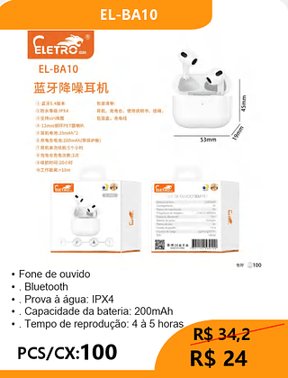 FONE BLUETOOTH PCS/CX:100 R$24