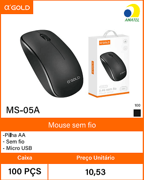 Mouse sem fio Caixa 100 PCS Preco Unitario 10,53