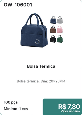 Bolsa Térmica 100 pçs R$ 7.80