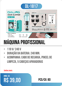 máquina profissional PCS/CX: 80 UNID. CX: r$ 39,00