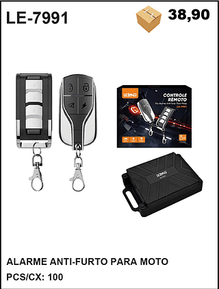 ALARME ANTI-FURTO PARA MOTO 100PÇ=38,9$