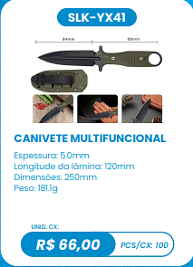 CANIVETE MULTIFUNCIONAL UNID. CX: R$ 66,00 PCS/CX: 100
