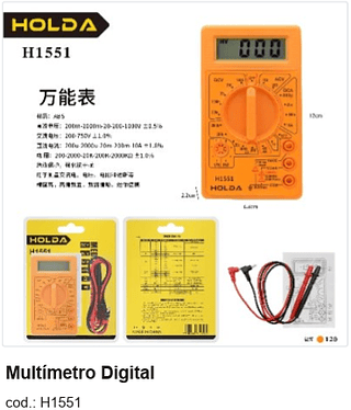Multímetro Digital R$ 12,6 PC/CX:120