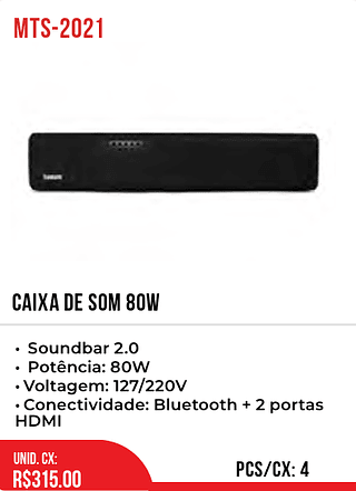 Caixa De Som 80w 4pç=315$