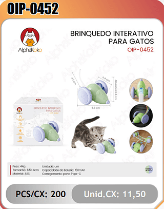 BRINQUEDO INTERATIVOPARA GATOS PCS/CX:200 Unid.CX: 11,50