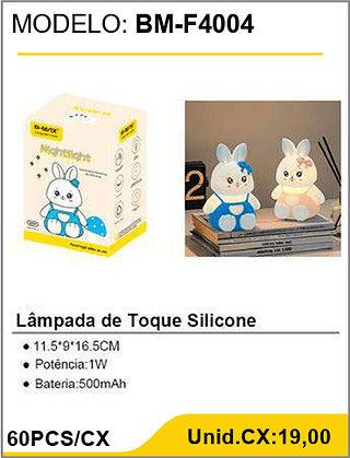 Lâmpada de Toque Silicone 60PCS/CX Unid.CX:19,00