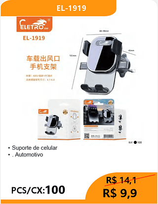 Suporte de celular PCS/CX:100 R$9,9