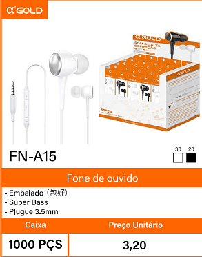 Fone de ouvido Caixa 1000 PCS Preco Unitario 3,20
