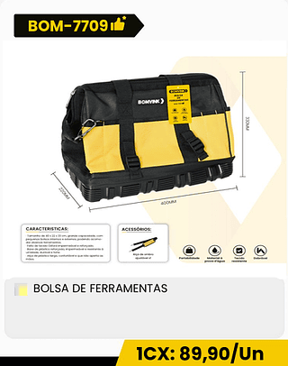 BOLSA DE FERRAMENTAS CX: 6PCS 1CX: 89,90/Un