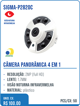 CÂMERA PANORÂMICA 4 EM 1 UNID. CX: R$ 100.00 PCS/CX: 50