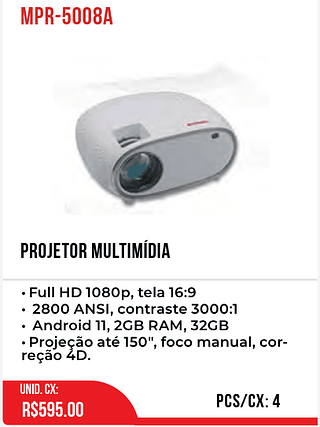 PROJETOR MULTIMÍDIA 4pç=595$