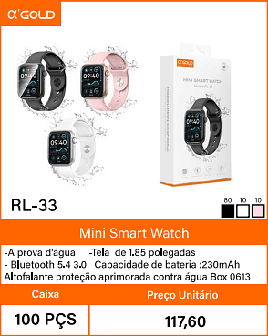 Mini Smart Watch Caixa 100 PCS Preco Unitario 117,60