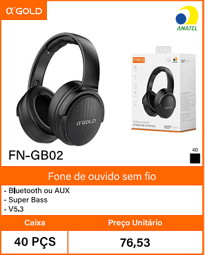Fone de ouvido semfio Caixa 40 PCS Preco Unitario 76,53