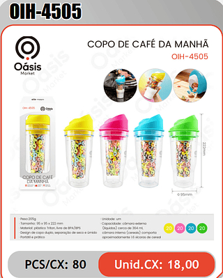 COPO DE CAFE DA MANHA PCS/CX: 80 Unid.CX: 18,00