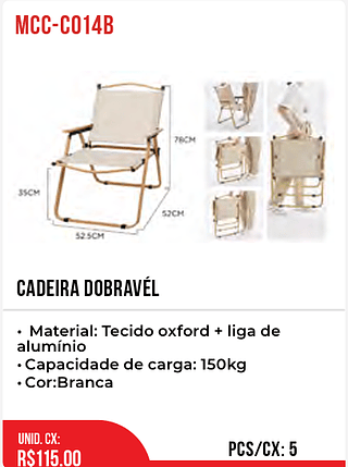 CADEIRA DOBRAVÉL 5pç=115$