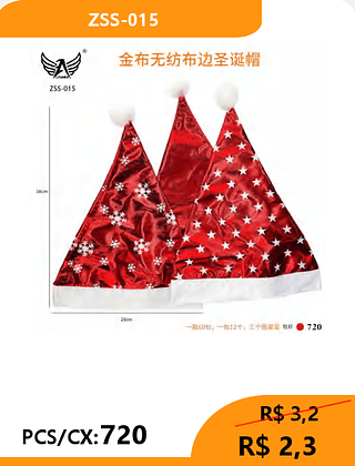 TOUCA PAPAI NOEL PCS/CX:720 R$ 2.3