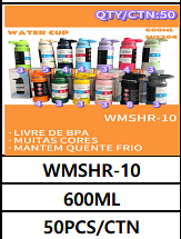 600ML UNID. CX: R$ 21,00 PCS/CX: 50