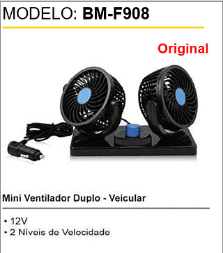 Mini Ventilador Duplo - Veicular 24 PCS/CX Unid.CX:29,00