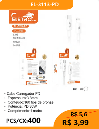 CABO TPC-IOS PCS/CX:400 R$3,99