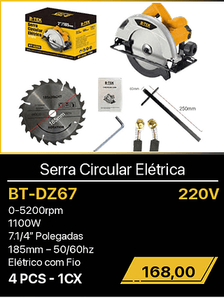 Serra Circular Elétrica 220V 4PCS R$168,00