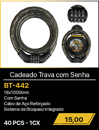 Cadeado Trava com Senha 40PCS R$15,00