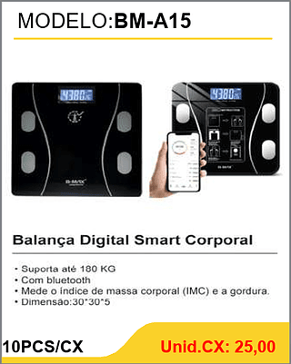 Balança Digital Smart Corporal 10PCS/CX Unid.CX: 25,00