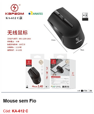 Mouse sem Fio R$9,9 PCS/CX:200