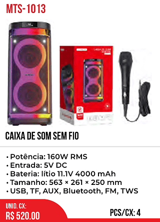 CAIXA DE SOM SEM FIO 4pç=520$