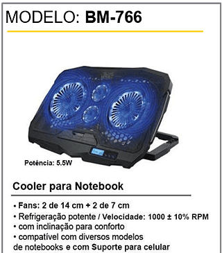 Cooler para Notebook 20PCS/CX Unid.CX: 45,00